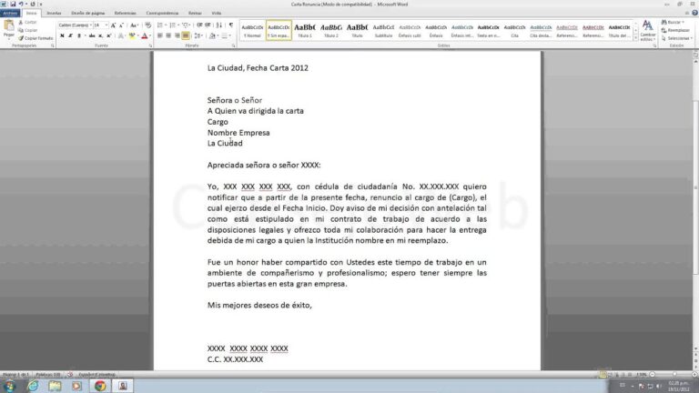 ▷ Simple modelo de carta de renuncia en word | Actualizado abril 2023